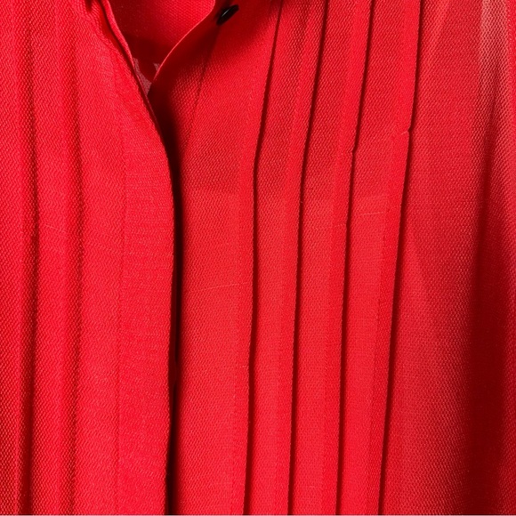 Rag & Bone Size 6 Color Block High Low Sleeveless Top Collared 100% Silk Red - Picture 11 of 13